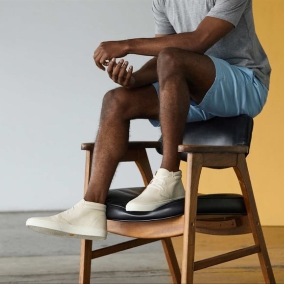 Nisolo Cortez Mid Top Leather Men’s Sneaker Bone Gum Size 8 - Picture 2 of 8